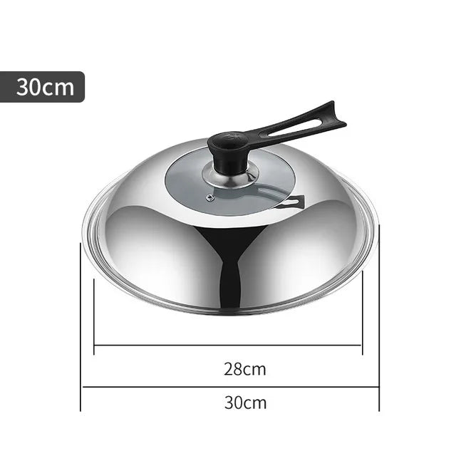 30/32/34/36cm Pan Lids,Stainless Steel Pot Lid Pan Cover Thicken Visible Wok Lid Household Frying Pan Lid Cookware Parts