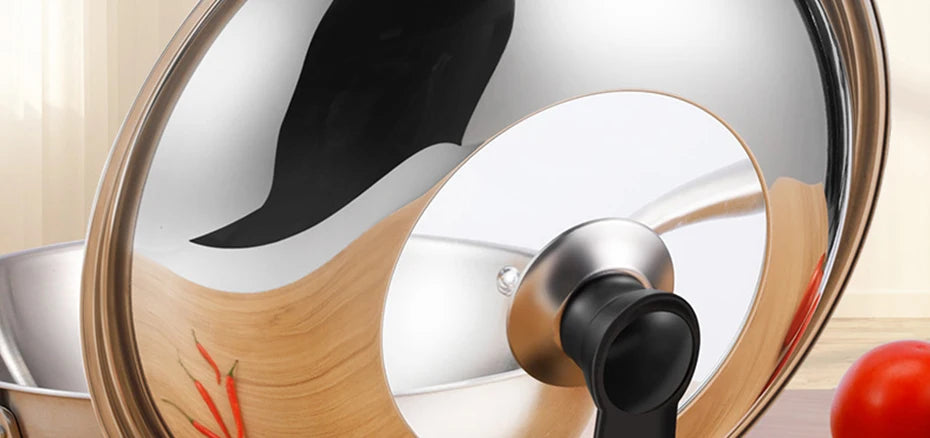 30/32/34/36cm Pan Lids,Stainless Steel Pot Lid Pan Cover Thicken Visible Wok Lid Household Frying Pan Lid Cookware Parts