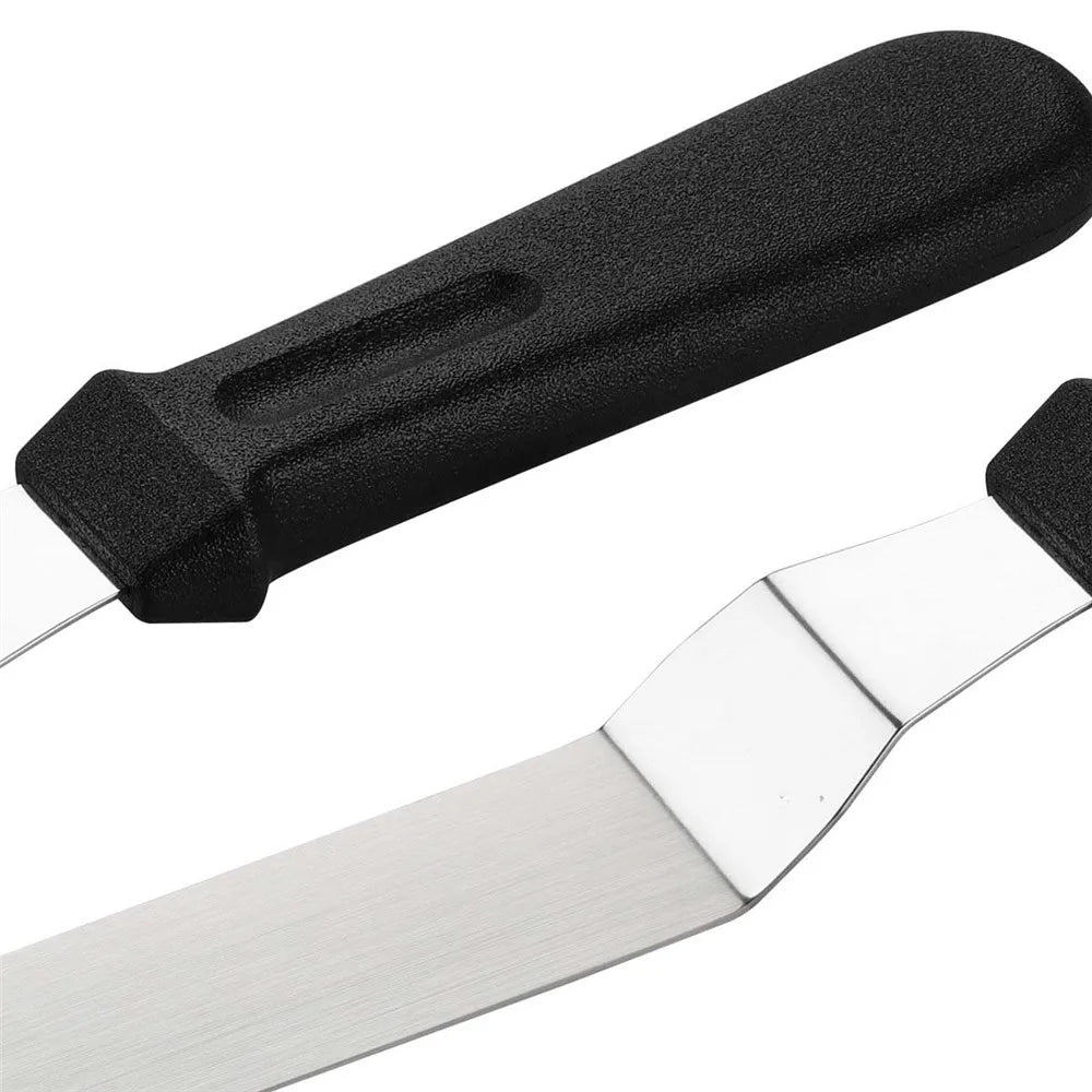 S/M/L Stianless Steel Cake Spatula Butter Cream Cake Smoother Polisher Angled Cake Scraper Icing Knife Cake Decoration Tools
