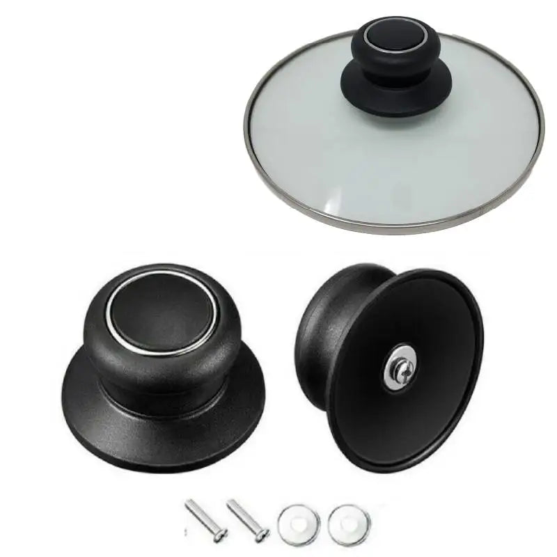 2pcs Replacement Lifting Handle Universal Pot Lid Holding Handle Glass Lib Cover Knob Cap for Kitchen Saucepan Cookware Handgrip