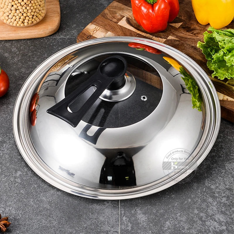 30/32/34/36cm Pan Lids,Stainless Steel Pot Lid Pan Cover Thicken Visible Wok Lid Household Frying Pan Lid Cookware Parts