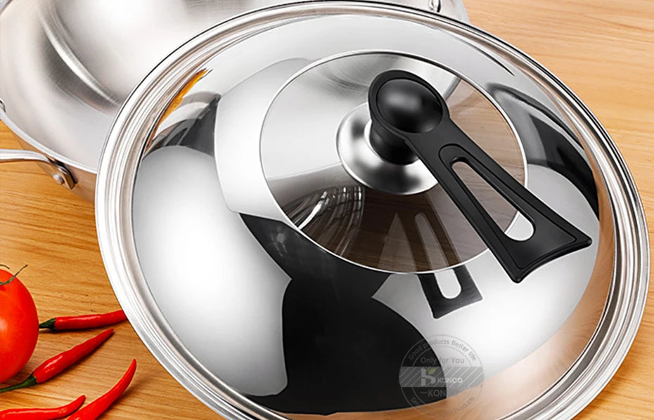 30/32/34/36cm Pan Lids,Stainless Steel Pot Lid Pan Cover Thicken Visible Wok Lid Household Frying Pan Lid Cookware Parts