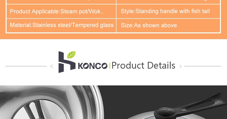 30/32/34/36cm Pan Lids,Stainless Steel Pot Lid Pan Cover Thicken Visible Wok Lid Household Frying Pan Lid Cookware Parts