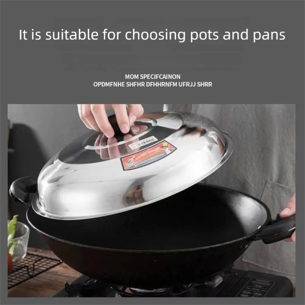 28/32/36/40cm Stainless Steel Pot Cover Universal with Knob Cooking Pot Wok Lid Cookware Parts Frying Pan Cover