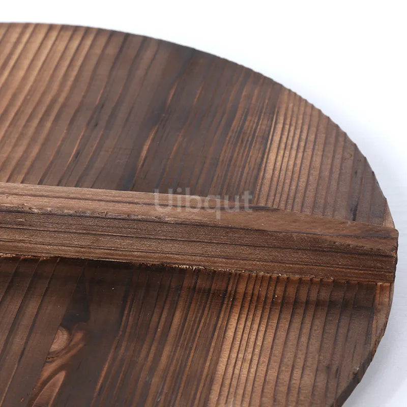 Wooden wood cover Handmade fir anti-scalding pot cover wok lid hypotenuse iron wood lid iron wok wooden pan lid der Deckel