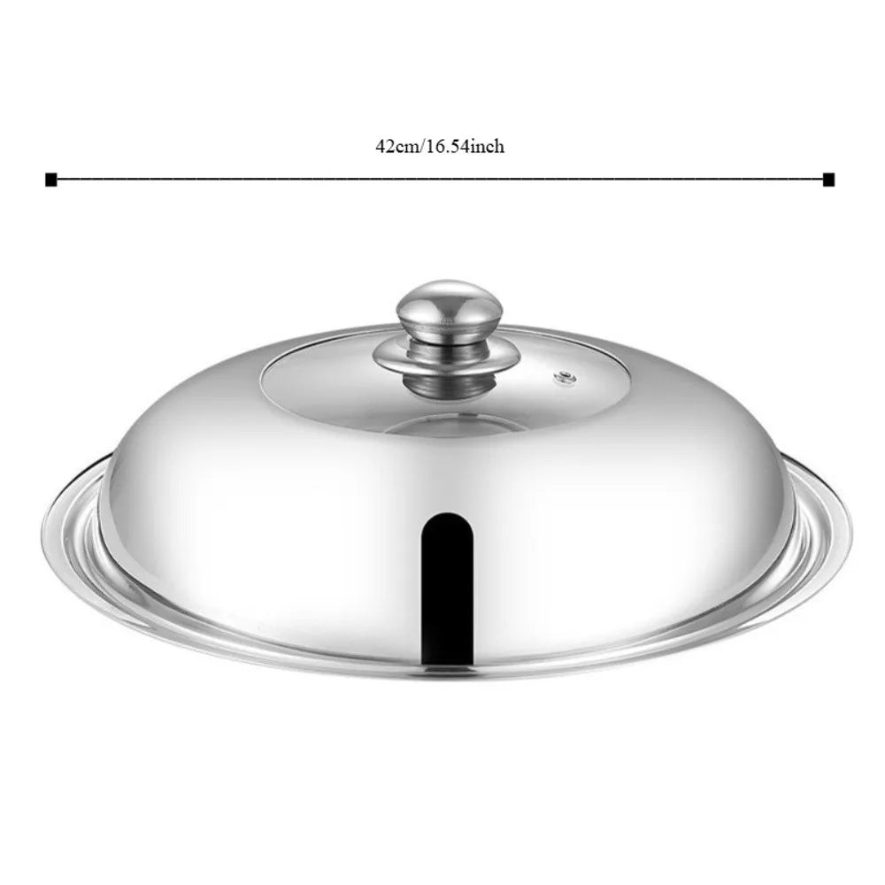 28/32/36/40cm Stainless Steel Pot Cover Universal with Knob Cooking Pot Wok Lid Cookware Parts Frying Pan Cover