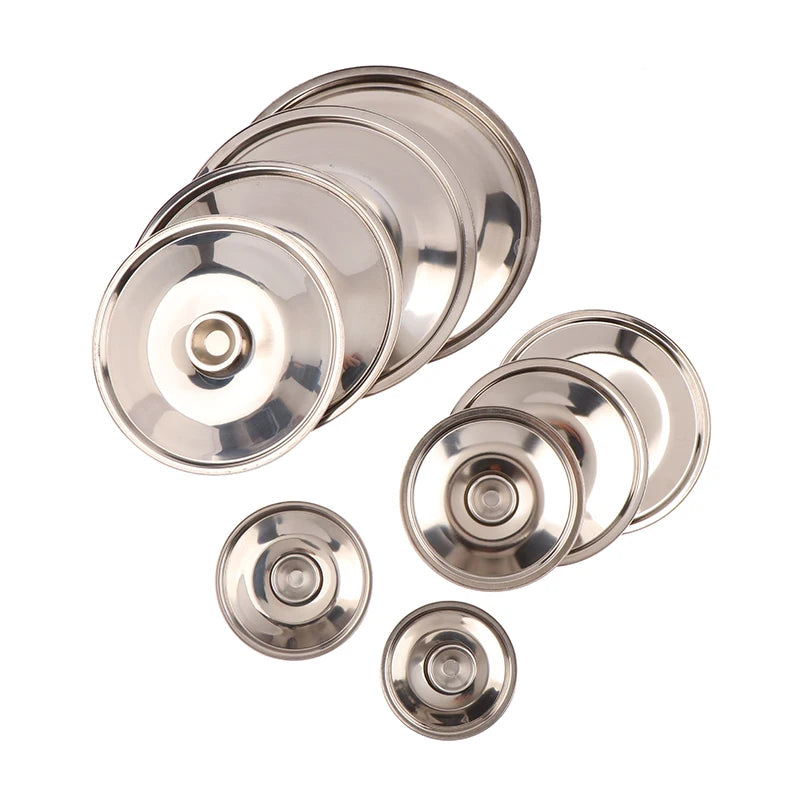 1Piece 10/12/14/16/18/20/22/24/26cm Silver Round Pot Lid Replacement Kitchen Thicken Stainless Steel Saucepan Cover