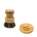 1pc/2pcs Bamboo Dish Scrub Brush Soap Dish Kitchen Wooden Dish Scrubber Cleaning Brush for Washing Dish Cast Iron Pan Pot