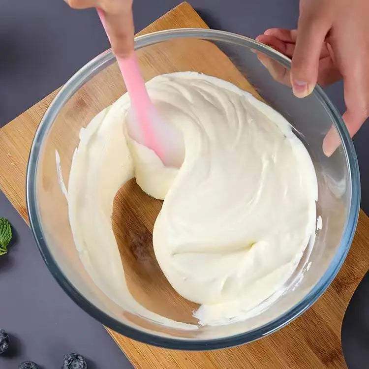 28cm kitchen silicone spatula, semi transparent cooking dough scraper, heat-resistant baking tool, cake brush and scraper