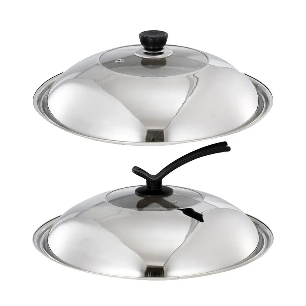 Round 28/30/32/34/36cm Cooking Pot Lid Visible Stainless Steel Wok Lids Anti-scalding Combined Pot Cover Household