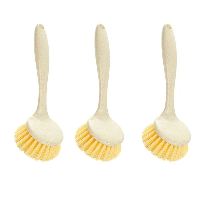 1/3/5Pcs Long Cleaning Brush Kitchen Pan Washing Brush Oil-Resistant Versatile Dish Scrubber For Pot And Dish Sink Cleaning