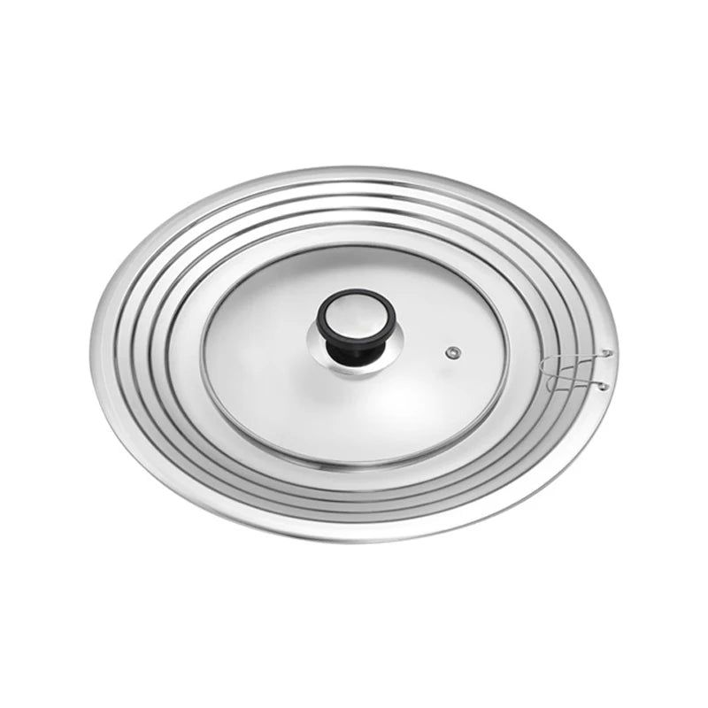 Stainless Steel Universal Lid For Pot And Pan Skillet Lid Pot Cover Fit 28cm Cookware Frying Pan Cover Pan Lid With Knob