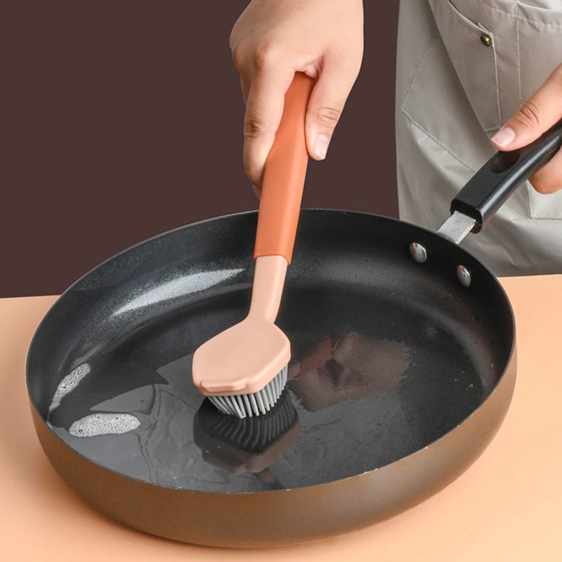 Kitchen Silicone Dishwashing Brush, Non Stick Pot Cleaning Brush, Dishwashing Sink Cleaning Brush, Kitchen Cleaning Brush