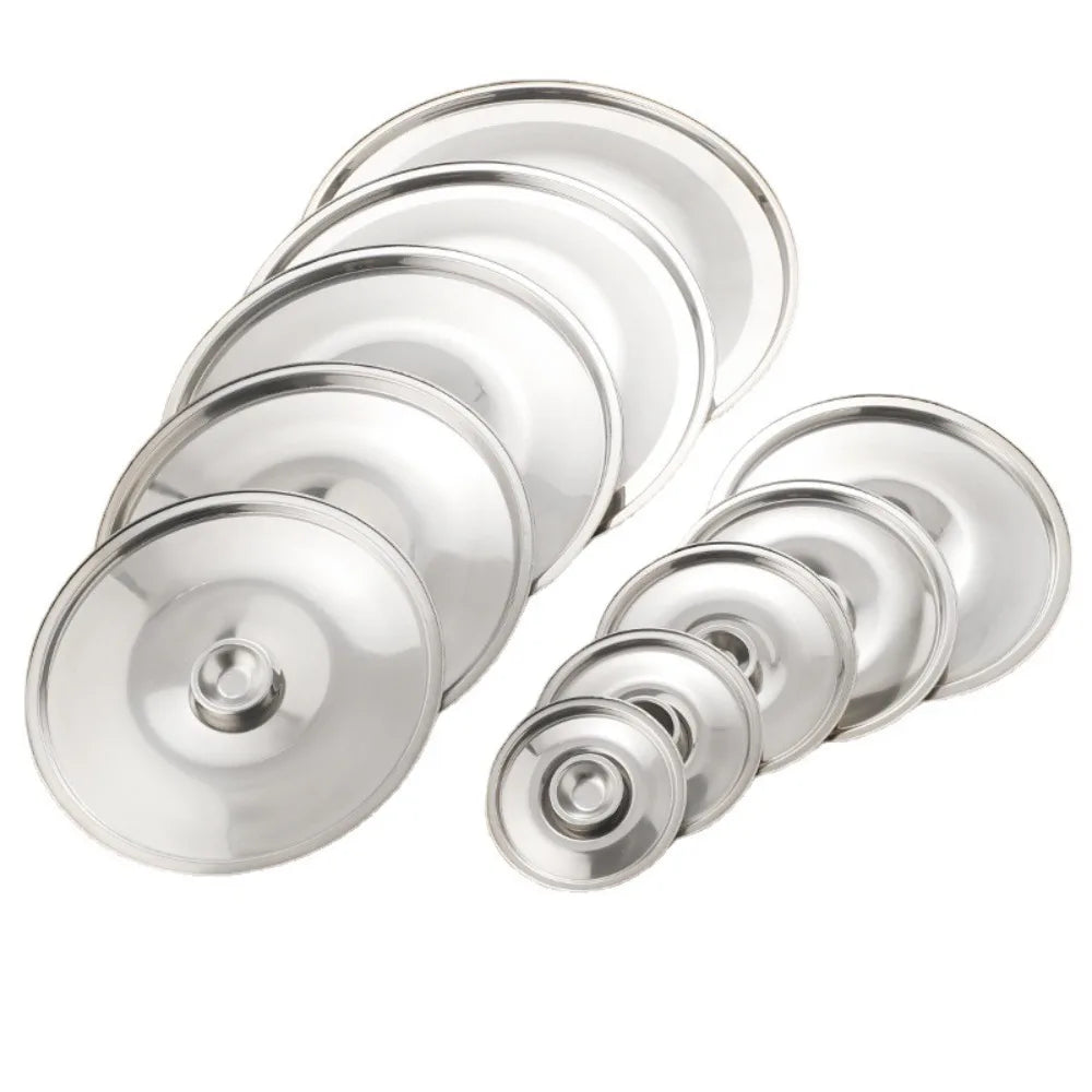 New 10-24cm Round Pot Lid Stainless Steel Thicken Lid Pot Cover Universal Replacement Kitchen Food Lid Kitchen Supplies