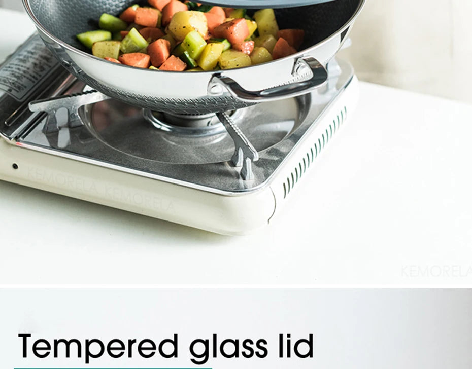 Universal Lid for Pots Tempered Glass with Silicone Lid Pot Drop-Proof Visualization Wok Lid Kitchen Utensils Cookware Parts