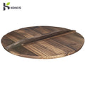 32CM Wooden Wok Lid Round Natural Lid Pot Kitchen Cookware Wood Pan CoverKitchen Accessories Covers