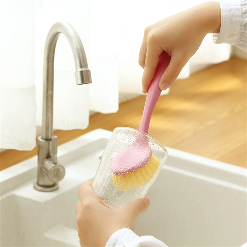 Wash Pot Brush Fine Bristles Easy To Produce Foam No Oil Long Handle Home Supplies Hangable Dishwashing Brush Multi-function