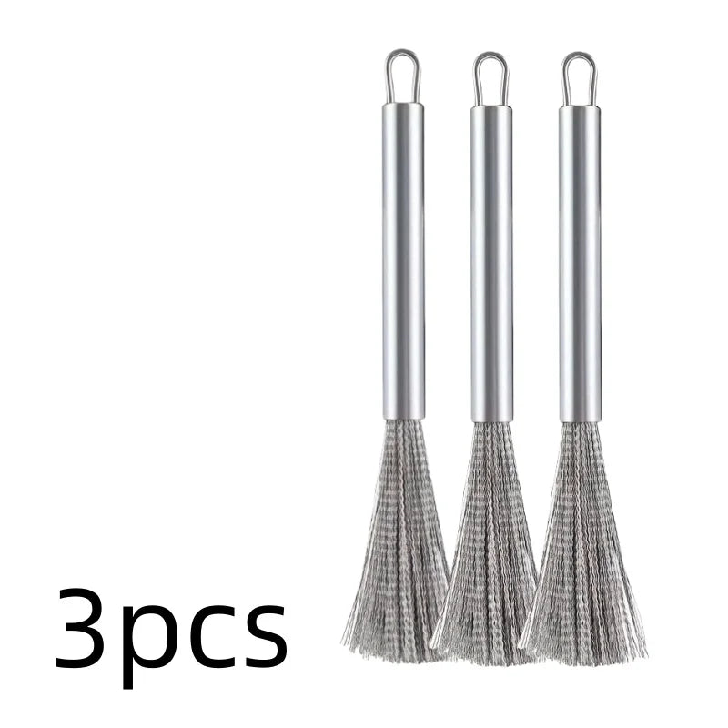 1/5pcs Stainless Steel Cleaning Brush Efficient Kitchen Scrubber for Non-Destructive Cleaning Durable Metal Pot Cleaning Tools
