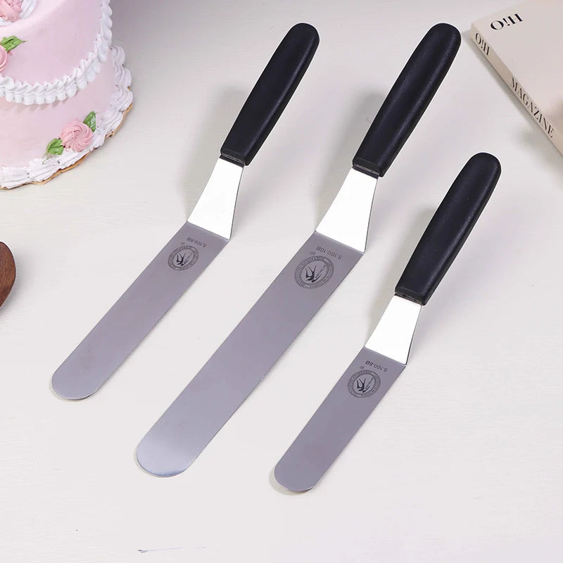 6/8/10 Inch Icing Spatula Angled Stainless Steel Palette Knife Curved Offset Blade Frost Cream Spatula For Cake Pastry Baking