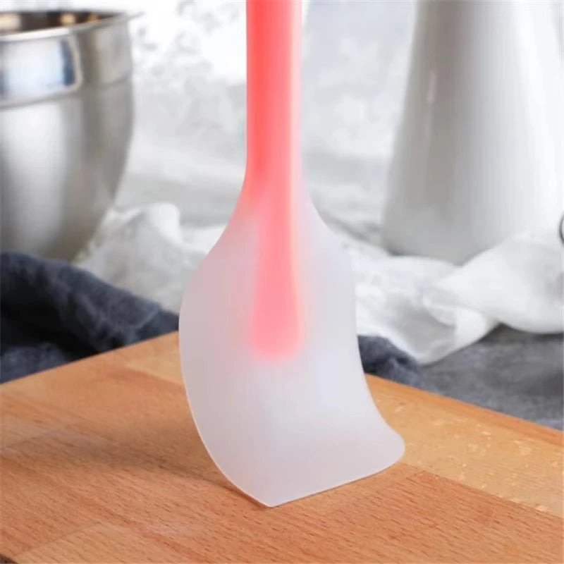 28cm kitchen silicone spatula, semi transparent cooking dough scraper, heat-resistant baking tool, cake brush and scraper