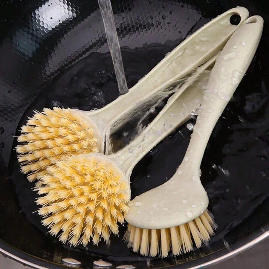 1/3/5Pcs Long Cleaning Brush Kitchen Pan Washing Brush Oil-Resistant Versatile Dish Scrubber For Pot And Dish Sink Cleaning