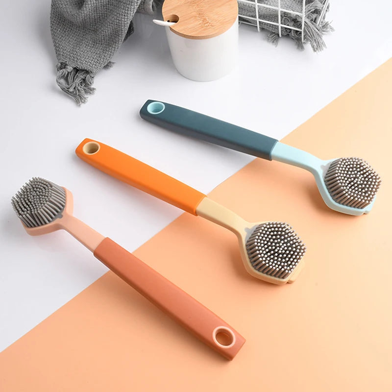 Kitchen Silicone Dishwashing Brush, Non Stick Pot Cleaning Brush, Dishwashing Sink Cleaning Brush, Kitchen Cleaning Brush