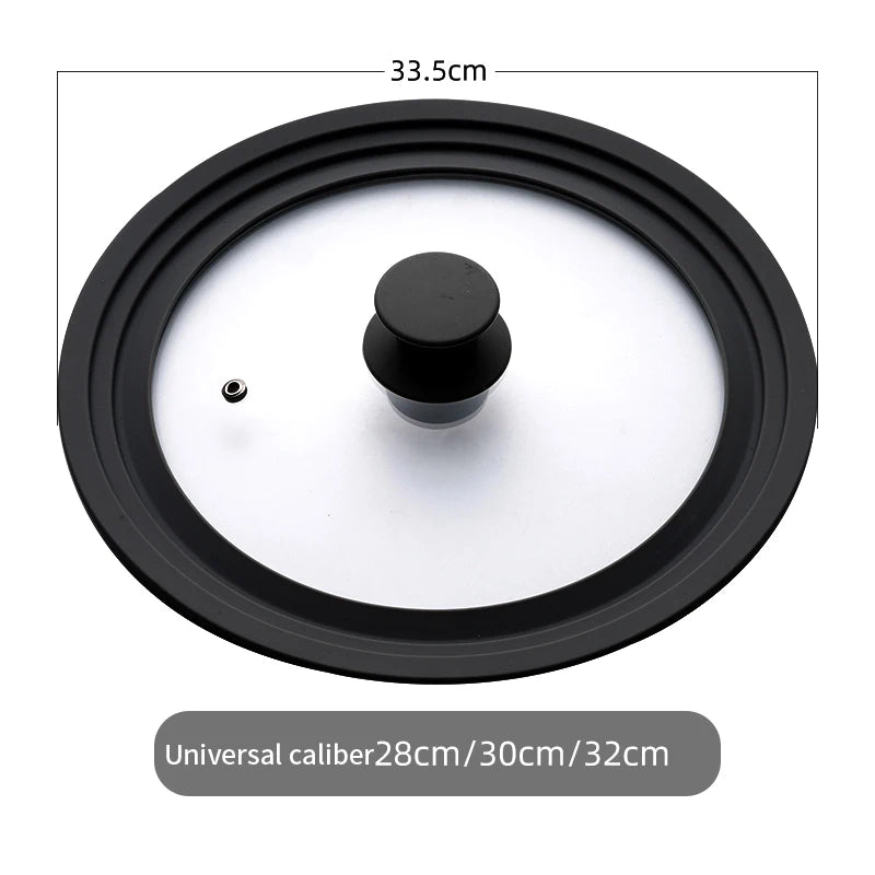 Universal Lid for Pots Tempered Glass with Silicone Lid Pot Drop-Proof Visualization Wok Lid Kitchen Utensils Cookware Parts