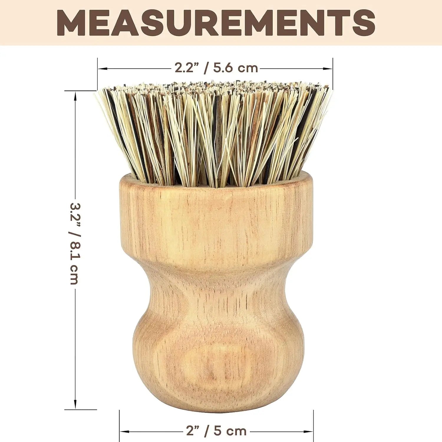 Bamboo Scrub Dish Brushes for Kitchen-Delicate Natural Washing Brush Clean Iron pots Plates for Home Kitchen Clean