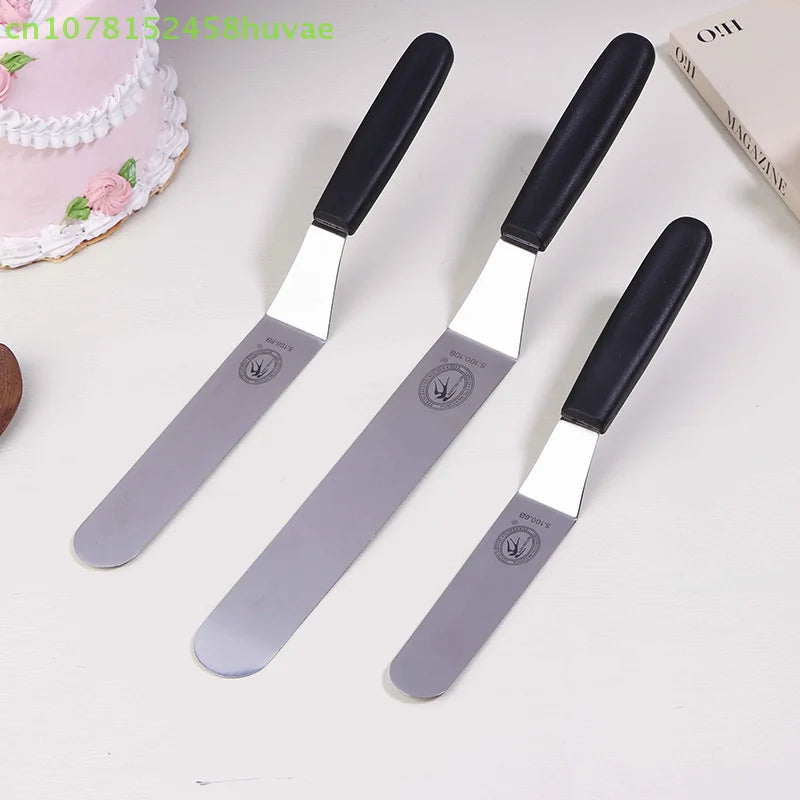 6/8/10 Inch Icing Spatula Angled Stainless Steel Palette Knife Curved Offset Blade Frost Cream Spatula For Cake Pastry Baking