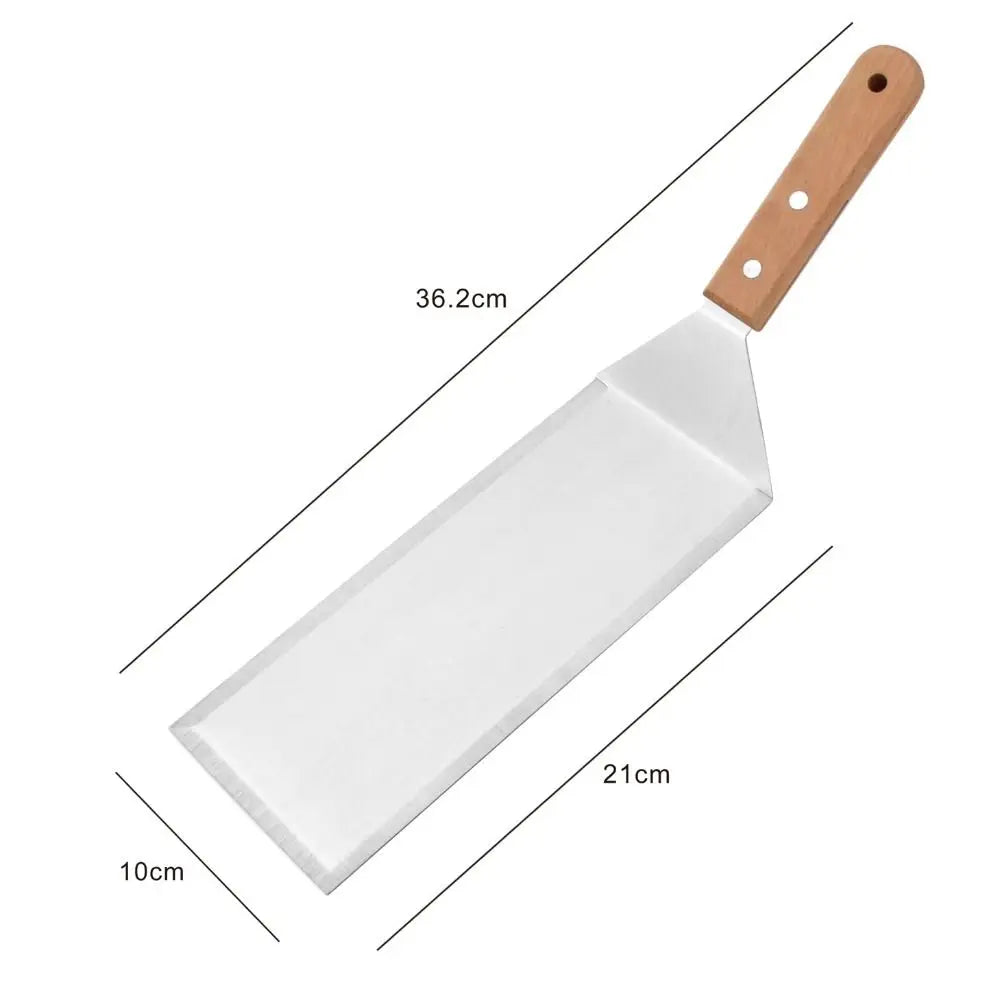 Square/rectangle Head Grill Spatula Griddle Spatula Anti-scald Handle Steak Spatula With Blade Pancake Scraper Burger