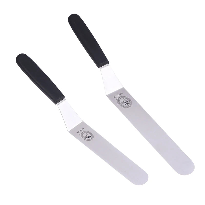 6/8/10 Inch Icing Spatula Angled Stainless Steel Palette Knife Curved Offset Blade Frost Cream Spatula For Cake Pastry Baking