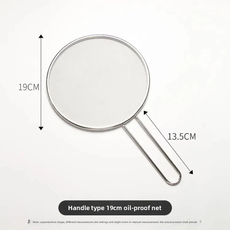 Stainless Steel Splatter Screen Oil-Proofing Lid with Spill-proof Feature Frying Pan Cover Cooking Tool Mesh Pot Lid Cover