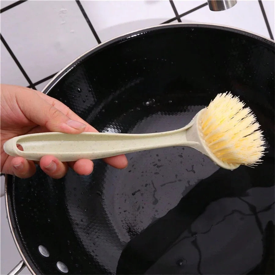 1/3/5Pcs Long Cleaning Brush Kitchen Pan Washing Brush Oil-Resistant Versatile Dish Scrubber For Pot And Dish Sink Cleaning