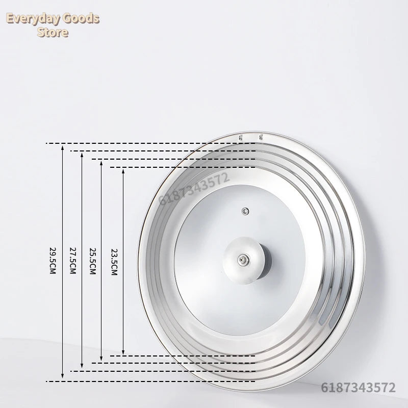 Stainless Steel Universal Lid For Pot And Pan Skillet Lid Pot Cover Fit 28cm Cookware Frying Pan Cover Pan Lid With Knob