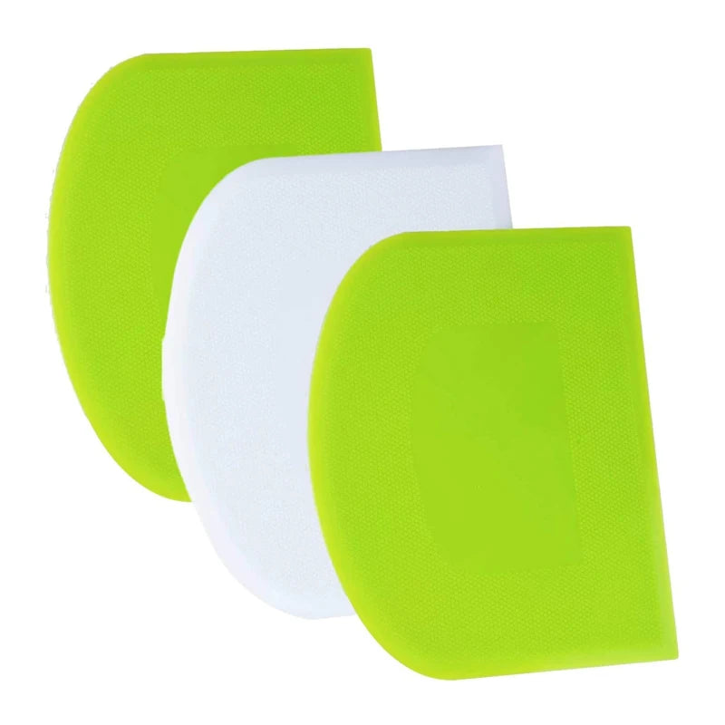 3Pcs Dough Scraper Set Plastic Dough Cutter Cake Cream Scraper Dough Cutting Knife Cake Spatula Cake Decorating Tool Baking Tool