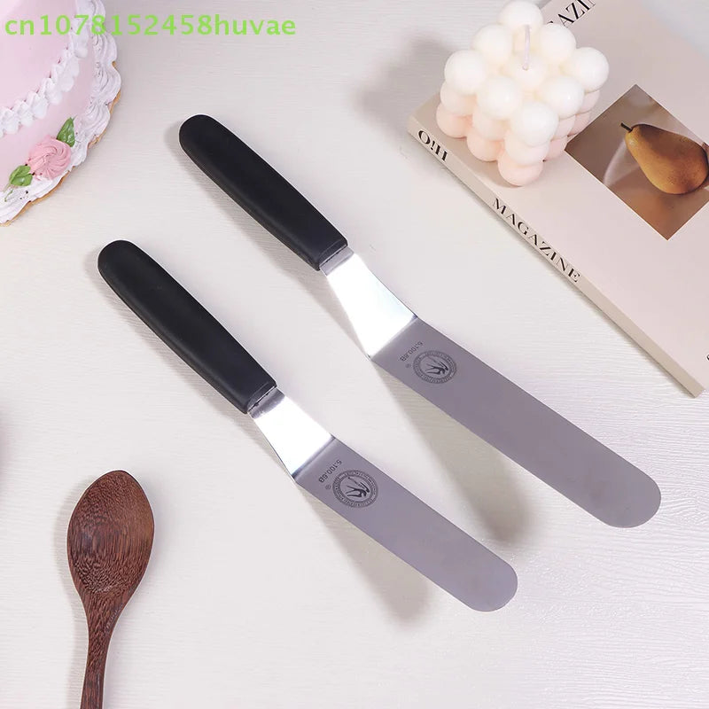 6/8/10 Inch Icing Spatula Angled Stainless Steel Palette Knife Curved Offset Blade Frost Cream Spatula For Cake Pastry Baking