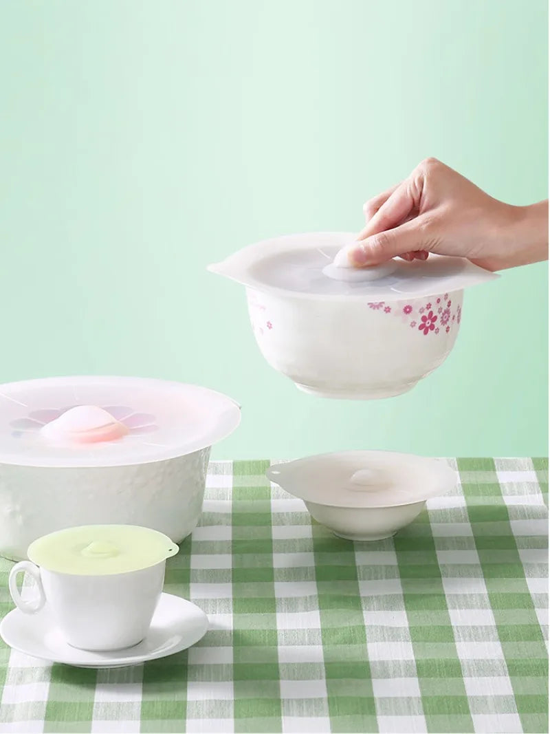 3/5PCS Silicone Microwave Bowl Cover Cooking Pot Pan Lid Cover Food Wrap Cooking Tools Kitchen Utensil Fresh-keeping Bowl Lid