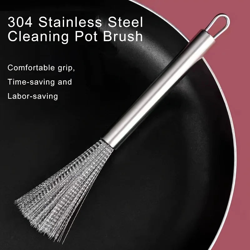 1/5pcs Stainless Steel Cleaning Brush Efficient Kitchen Scrubber for Non-Destructive Cleaning Durable Metal Pot Cleaning Tools