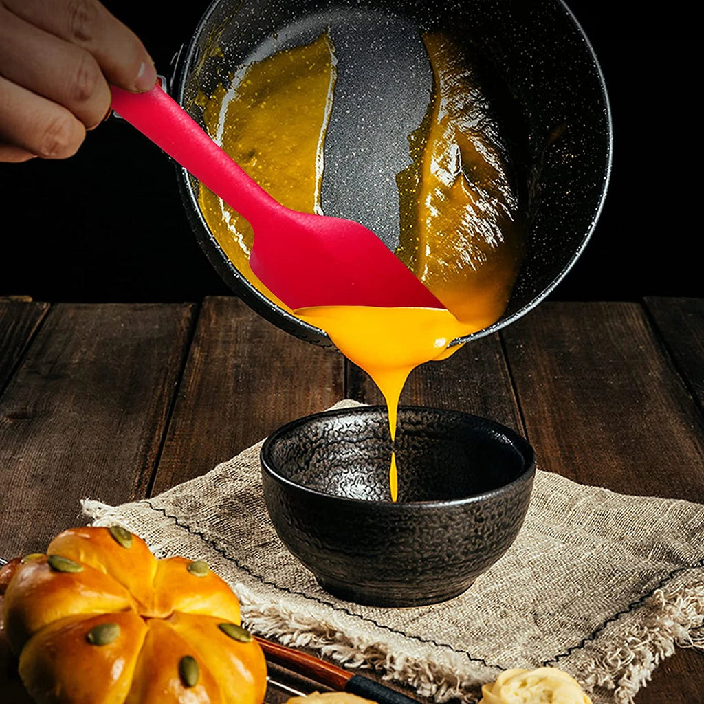 LMETJMA 27 cm Silicone Spatula Heat Resistant Non-Stick Flexible Spatulas Scrapers Baking Cooking Spatula Mixing Tool KC0448