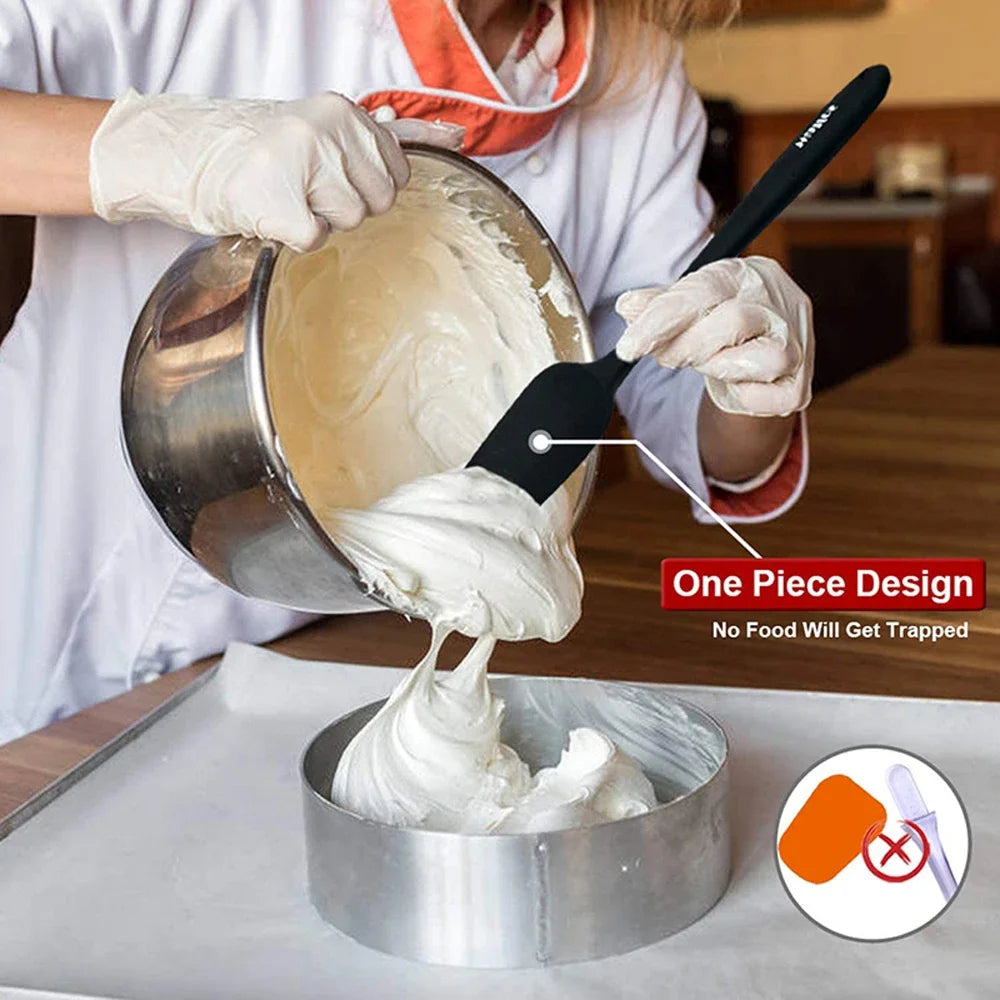 6Pcs Silicone Spatula Set Food Grade Non Stick Heat Resistant Spatulas Turner for Cooking Baking Mixing Baking Tools