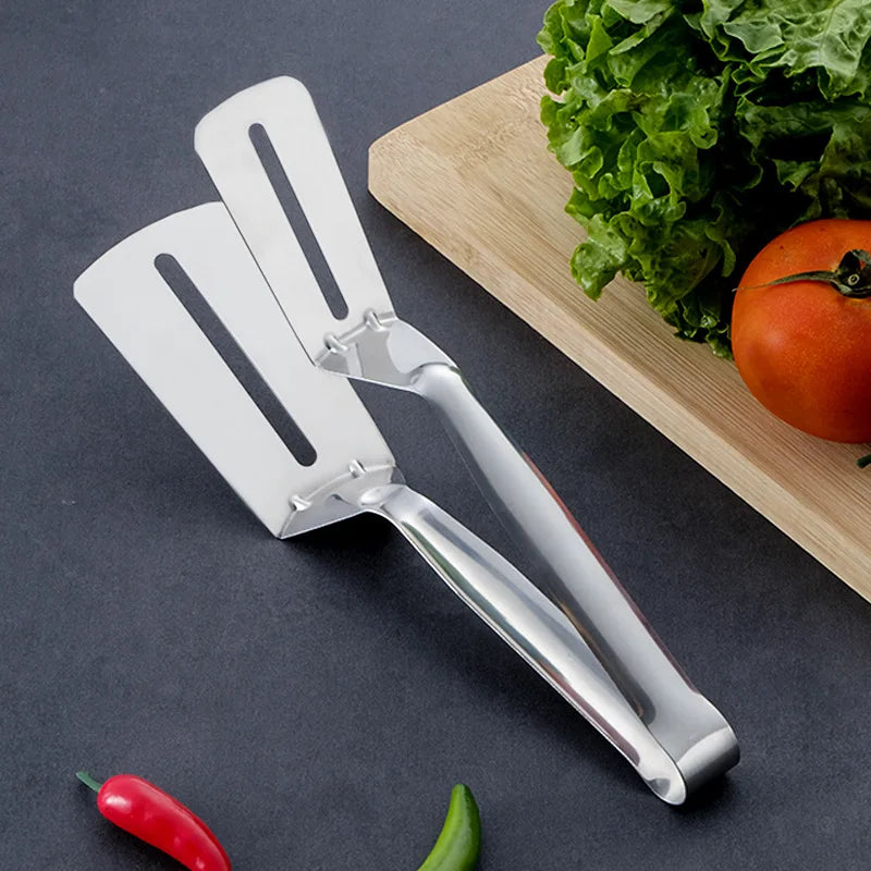 Stainless Steel Frying Shovel Clip Multifunctional Steak Bbq Tongs Pancake Fried Pizza Steak Fish Spatula Bread Kitchen Tool