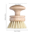 Natural Horse Hair Tableware Brush, Environmentally Friendly Sisal Pot and Bowl Brush for Kitchen, Wooden Pot Washing Brush