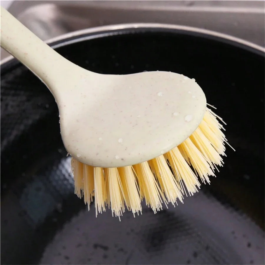 1/3/5Pcs Long Cleaning Brush Kitchen Pan Washing Brush Oil-Resistant Versatile Dish Scrubber For Pot And Dish Sink Cleaning