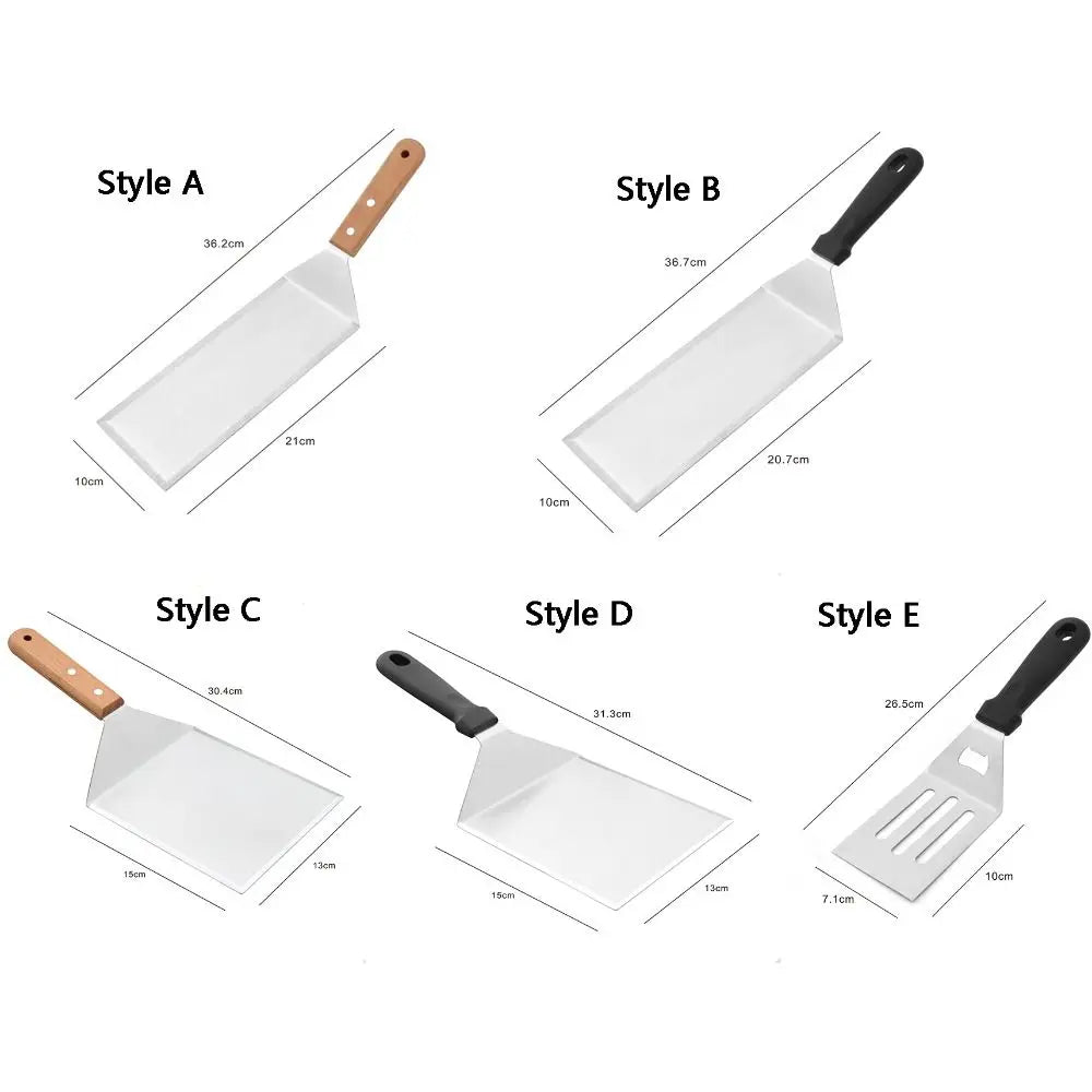Square/rectangle Head Grill Spatula Griddle Spatula Anti-scald Handle Steak Spatula With Blade Pancake Scraper Burger