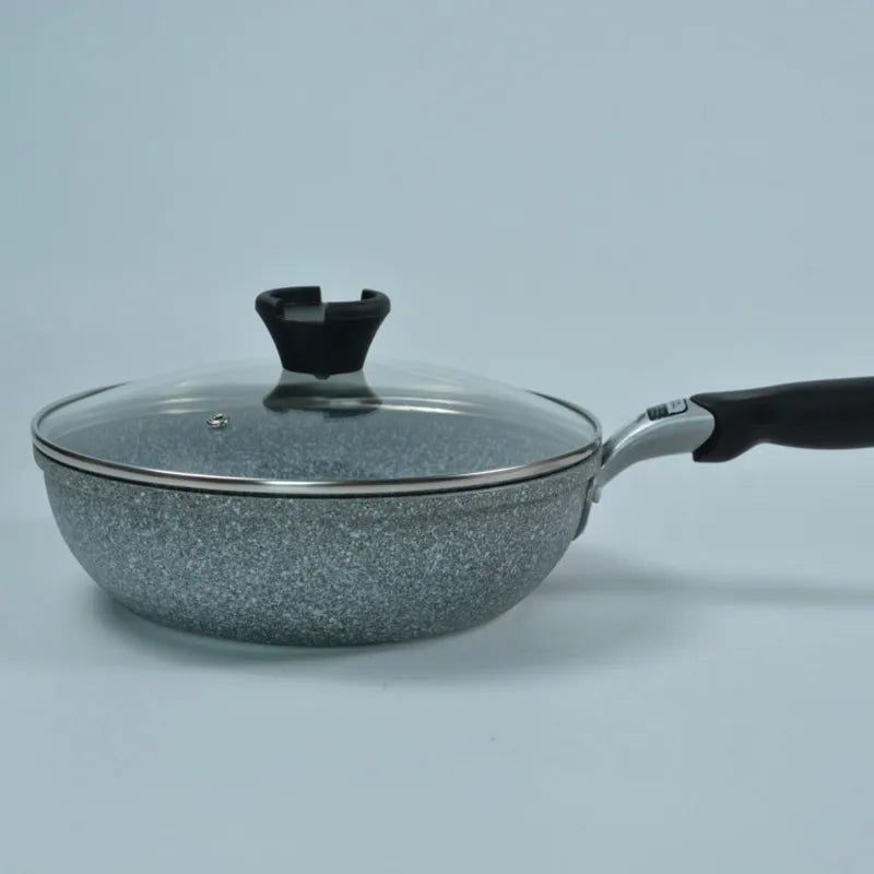 20cm 24cm 26cm 28cm Stainless steel Thick Transparent Tempered Glass Lid cover Soup Pot Saucepan Frying Pan Wok Lid With Knob