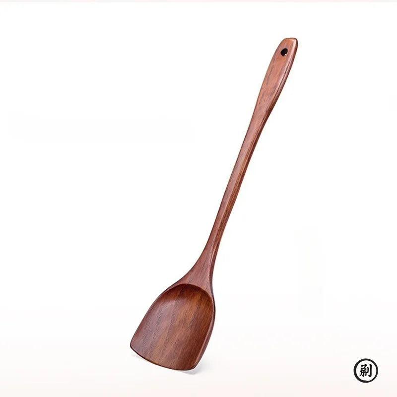 1PC-Wooden spatula for non-stick pan; special wooden cooking utensil for home kitchen use; anti-scalding spatula