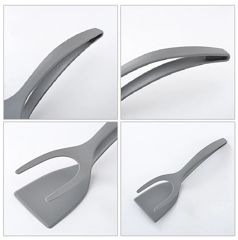 2-in-1 Kitchen Spatula Omelette Steak Omelette Flip Spatula Non Stick Food Tongs Fried Cooking Turner Tool Kitchen Accessories
