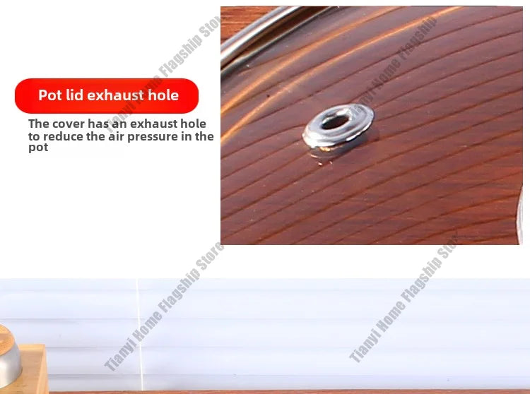 Tea color Glass Pot Lid Stainless steel Rimmed Pan Lid Spill Shatter-Proof Round Chef Glass Cover for Versatile Home Cooking Pan