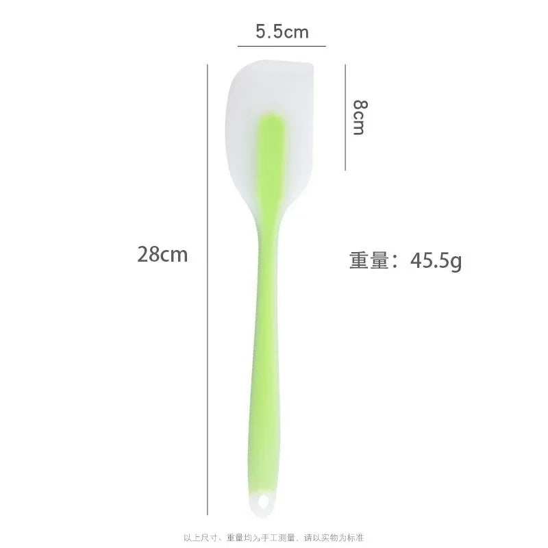 28cm kitchen silicone spatula, semi transparent cooking dough scraper, heat-resistant baking tool, cake brush and scraper