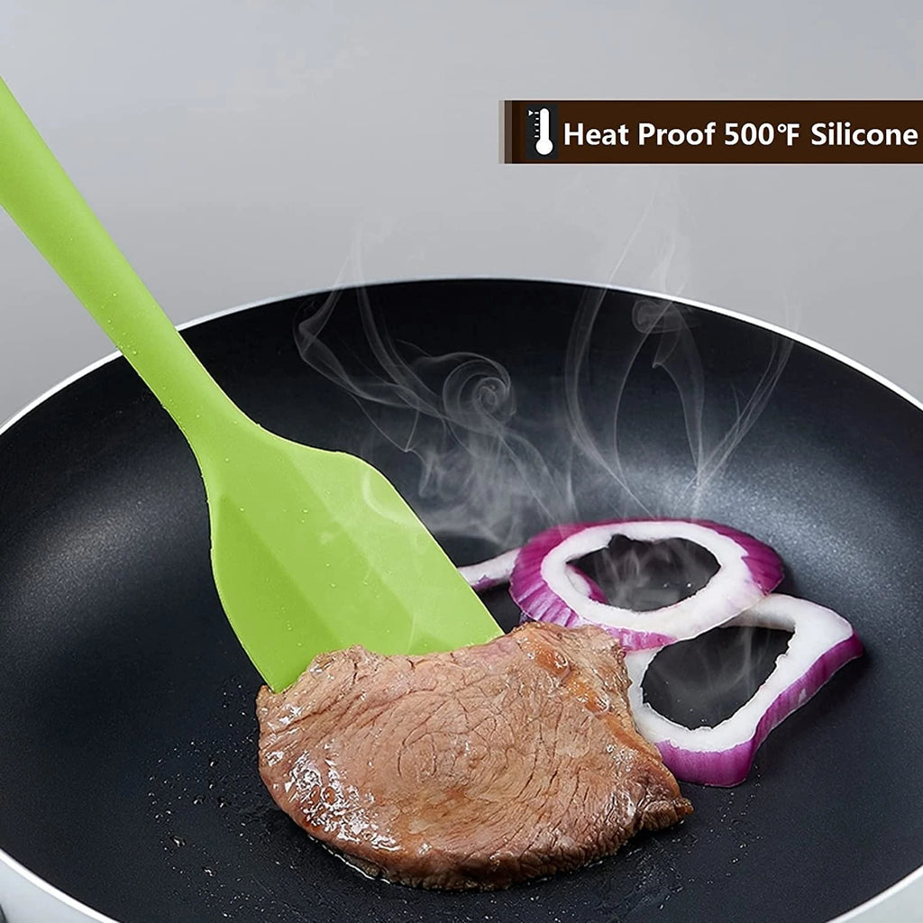 LMETJMA 27 cm Silicone Spatula Heat Resistant Non-Stick Flexible Spatulas Scrapers Baking Cooking Spatula Mixing Tool KC0448